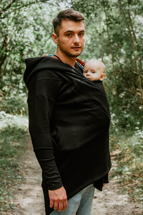 Hanorac hoodie Babywearing Black with Wild Soul Daedalus -marime L + CADOU Surpriza [3]