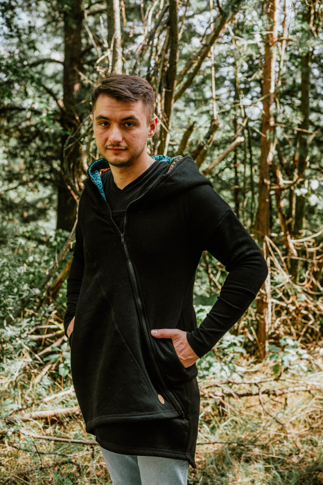 Hanorac hoodie Babywearing Black with Wild Soul Daedalus -marime L [11]