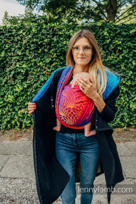 Hanorac hoodie Babywearing Black with Rainbow Lotus -marime L [11]