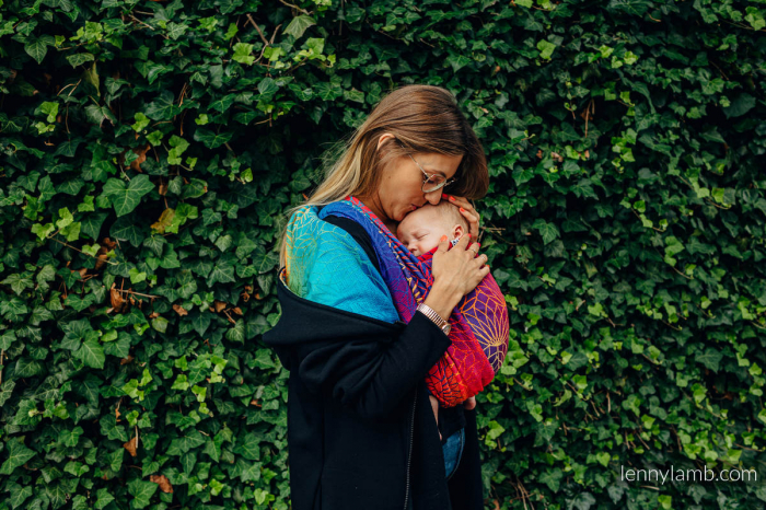 Hanorac hoodie Babywearing Black with Rainbow Lotus -marime M [15]