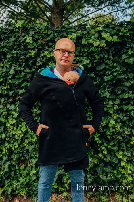 Hanorac hoodie Babywearing Black with Rainbow Lotus -marime L [14]