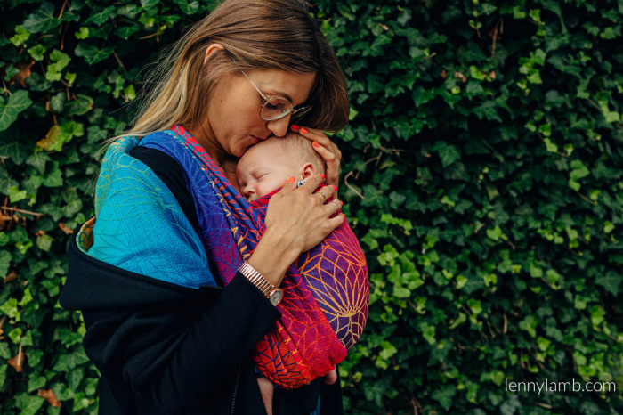 Hanorac hoodie Babywearing Black with Rainbow Lotus -marime L [3]
