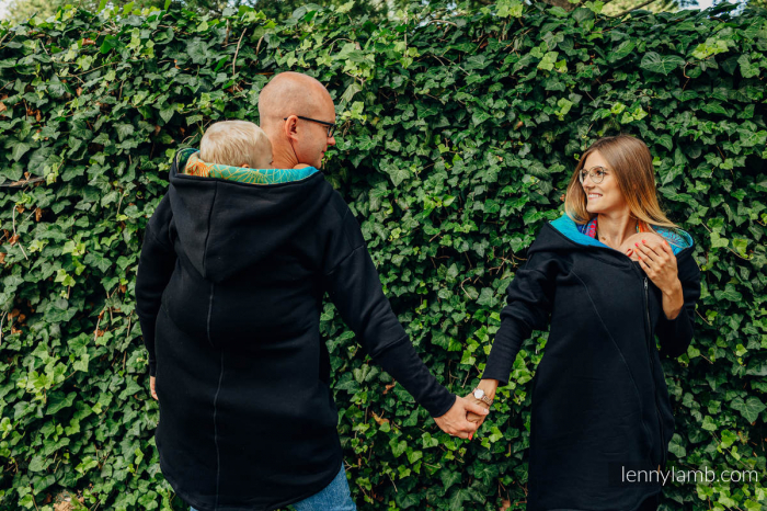 Hanorac hoodie Babywearing Black with Rainbow Lotus -marime L [6]