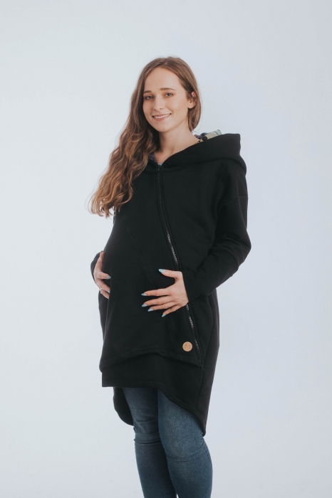 Hanorac hoodie Babywearing Black Simphony Rainbow Dark- marime L [5]