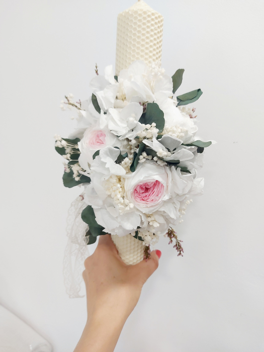Lumanare botez - Pure Peony- ceara naturala [2]