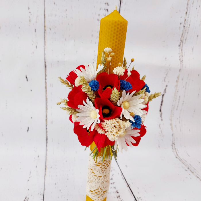 Lumanare botez-  Rustic Poppies [5]