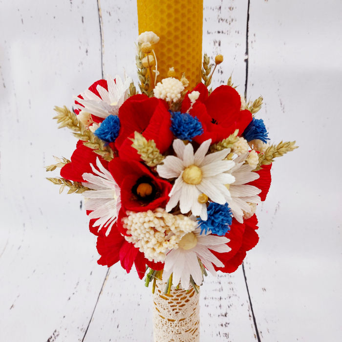 Lumanare botez-  Rustic Poppies [4]