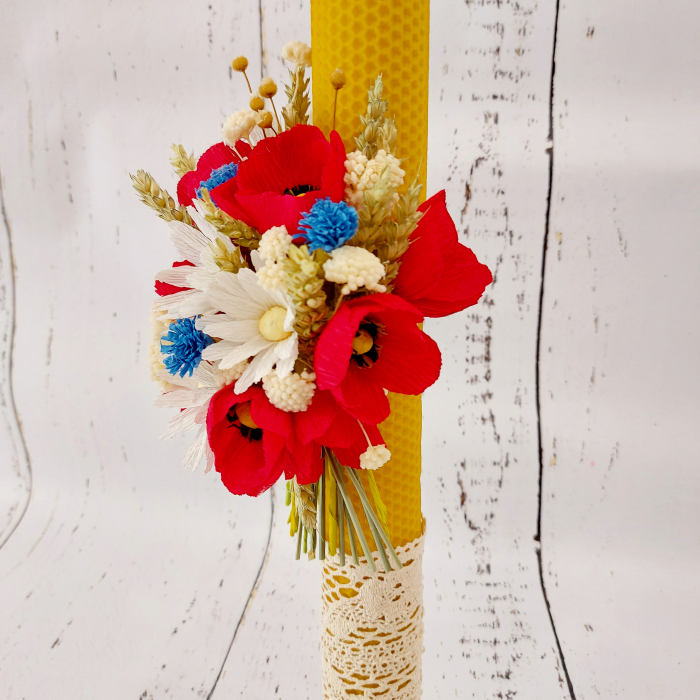 Lumanare botez-  Rustic Poppies [3]