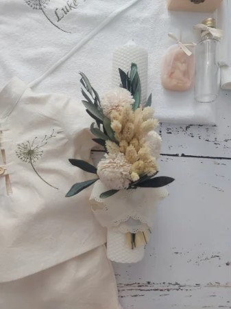 Lumanare de botez din ceara naturala I Simple [3]