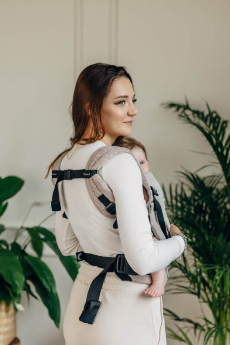 Marsupiu reglabil ergonomic LennyLight LITTLE HERRINGBONE EBONY BLACK [14]