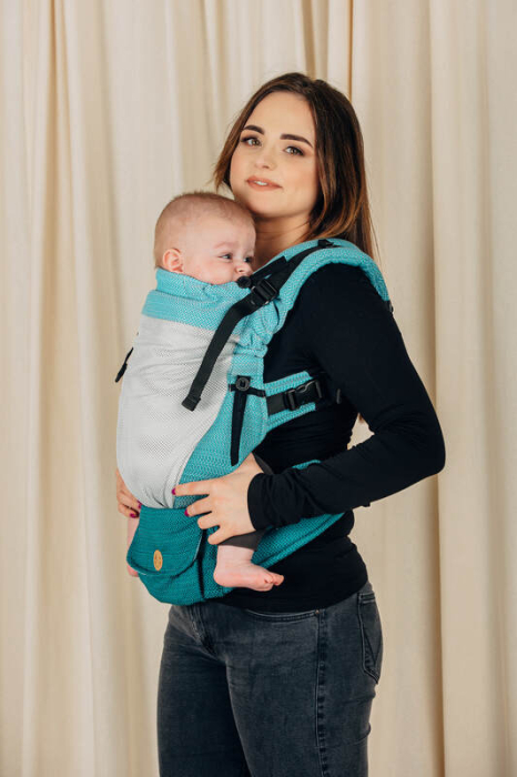 Marsupiu reglabil Lenny UpGrade Mesh LITTLE HERRINGBONE OMBRE TEAL- EDITIE DE VARA [8]