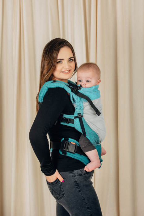 Marsupiu reglabil Lenny UpGrade Mesh LITTLE HERRINGBONE OMBRE TEAL- EDITIE DE VARA [5]