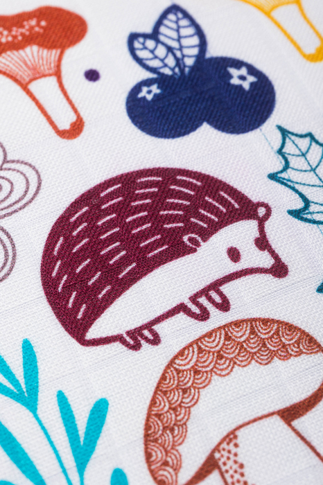 Pled muselina bambus 120x120 cm - UNDER THE LEAVES - HEDGEHOG- LennyLamb [7]