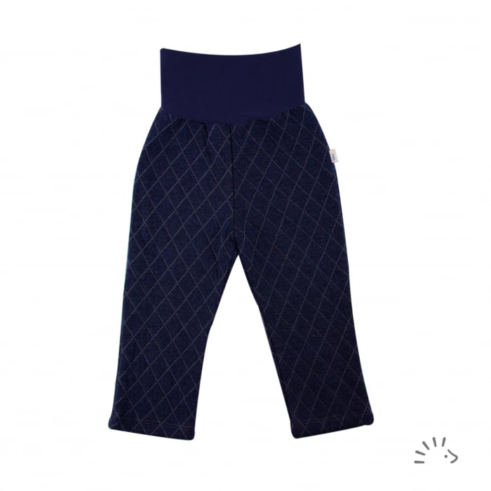 Pantaloni grosi din bumbac organic - Diamond Quilt Dark Blue [1]
