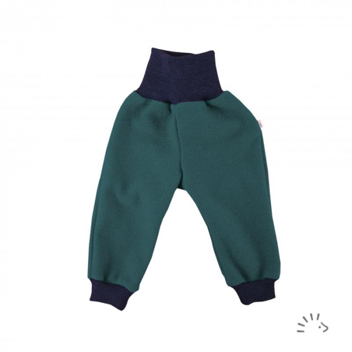 Pantaloni din lana merinos organica boiled wool- Emerald [1]