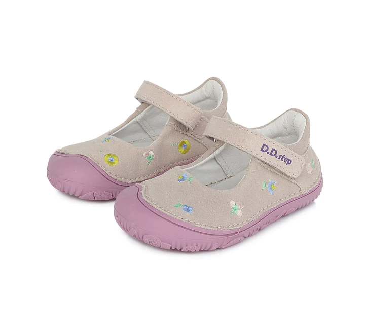 Pantofi balerini piele fete, MOV cu floricele - D.D.Step [6]