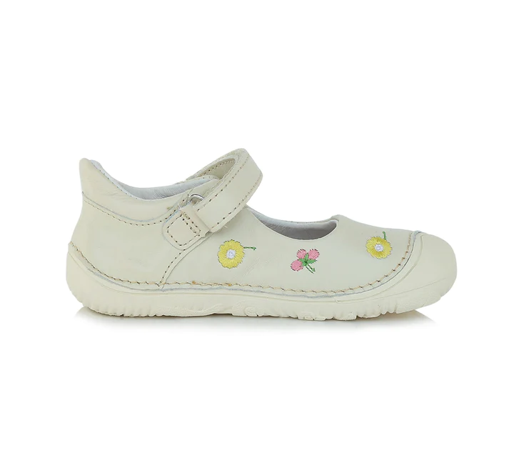 Pantofi balerini piele fete, Crem cu floricele - D.D.Step [3]