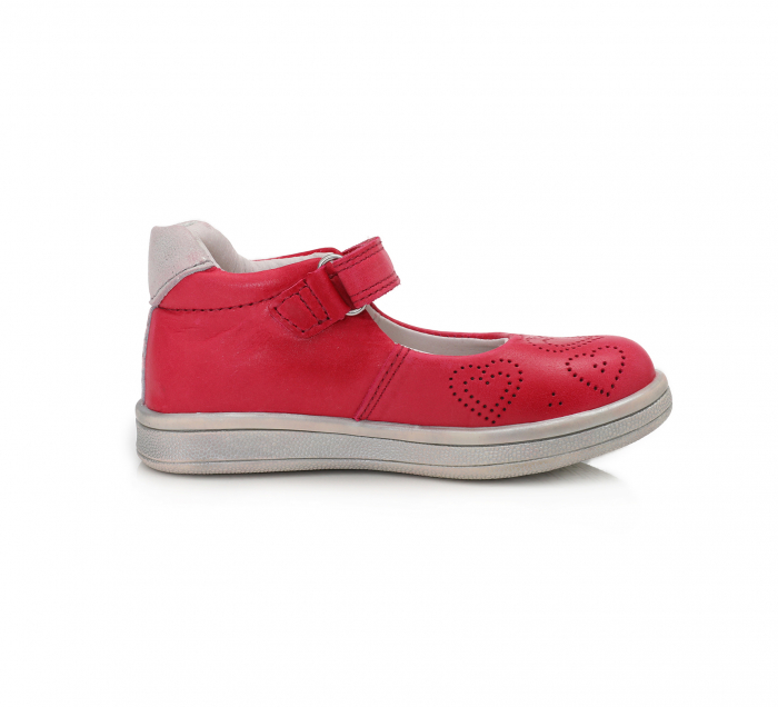 Pantofi balerini piele fete, Ponte20, inimioare rosii- D.D.Step [3]