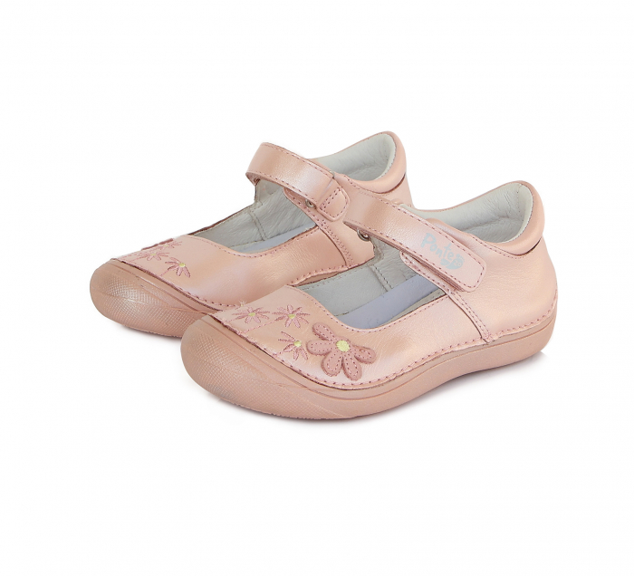 Pantofi balerini piele fete, Ponte20, roz cu floricele- D.D.Step [6]