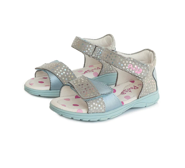Sandale fete din piele, Ponte20, bleu- D.D.Step [5]