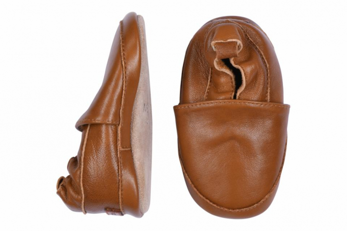 Pantofi de interior din piele naturala- Cognac [1]