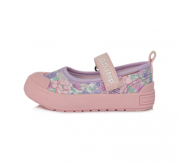 Pantofi de panza fete, mov cu floricele - D.D.Step [1]