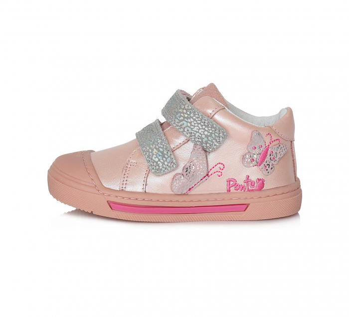 Pantofi piele fete cu velcro Ponte20, roz- D.D.Step [1]