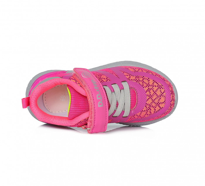 Pantofi sport din panza, fete, cu LED-uri, roz - D.D.Step [4]