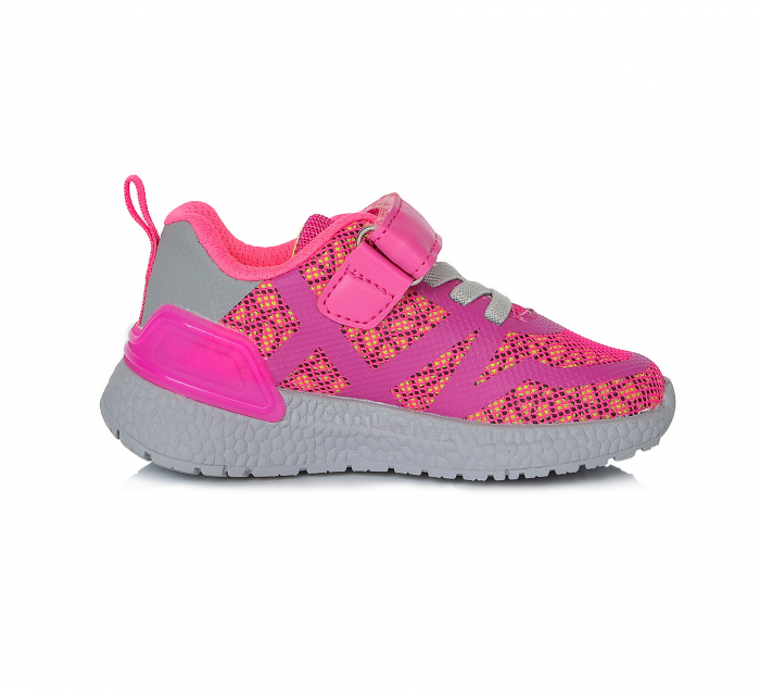 Pantofi sport din panza, fete, cu LED-uri, roz - D.D.Step [3]