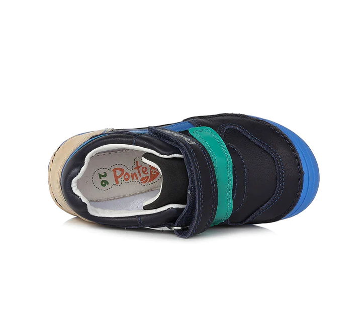 Pantofi sport din piele naturala pentru baieti, cu talpa supinata -Bleumarin  - Ponte20 [4]