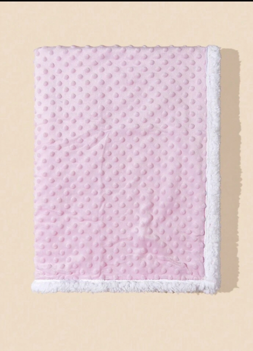 Patura fleece pentru bebelusi Pink I 100x75 cm [5]