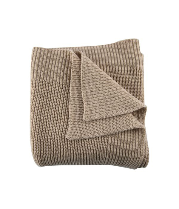Patura tricotata din lana merino Beige [3]