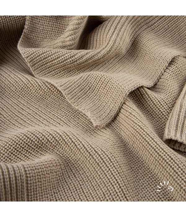 Patura tricotata din lana merino Beige [2]