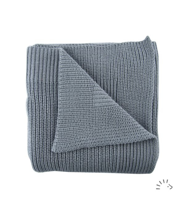Patura tricotata din lana merino Light Grey [3]