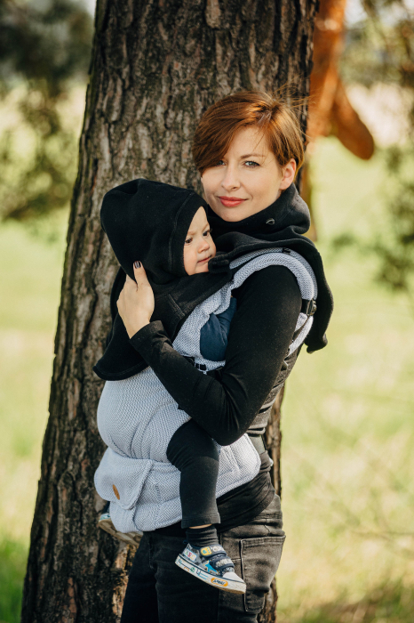 Pieptar polar fleece 2 in 1 Mami si Bebe- Turtleneck for Two Black [7]
