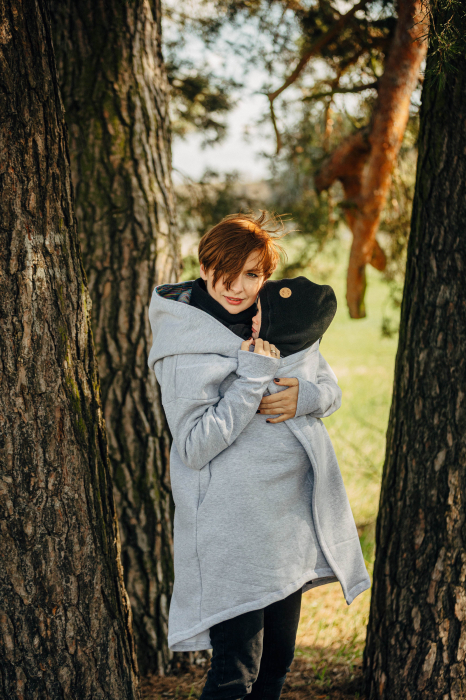 Pieptar polar fleece 2 in 1 Mami si Bebe- Turtleneck for Two Black [13]