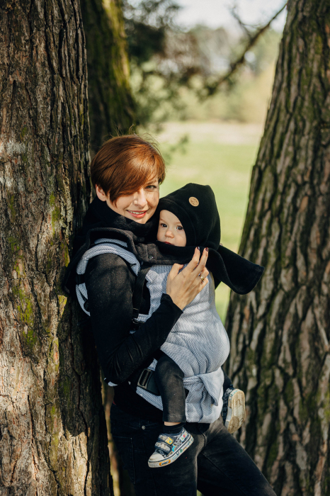 Pieptar polar fleece 2 in 1 Mami si Bebe- Turtleneck for Two Black [12]