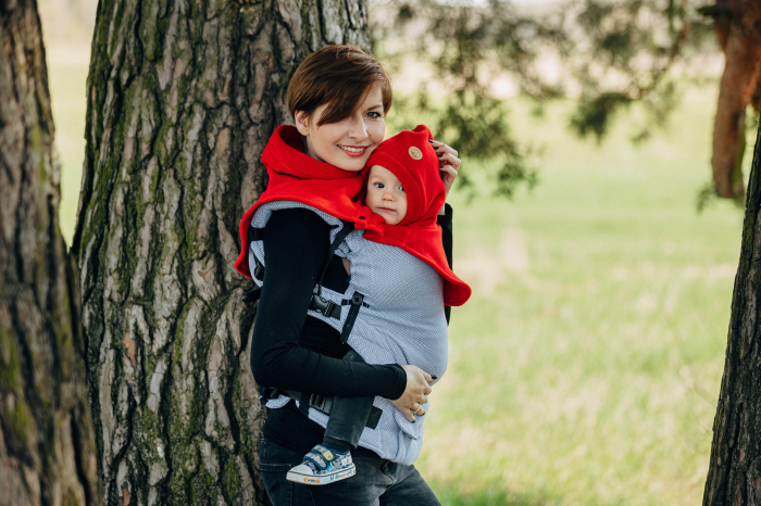 Pieptar polar fleece 2 in 1 Mami si Bebe- Turtleneck for Two Red [3]