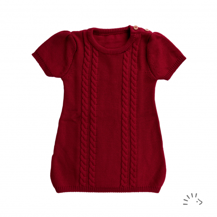 Rochie Anika din lana merino tricotata - Cassis [1]