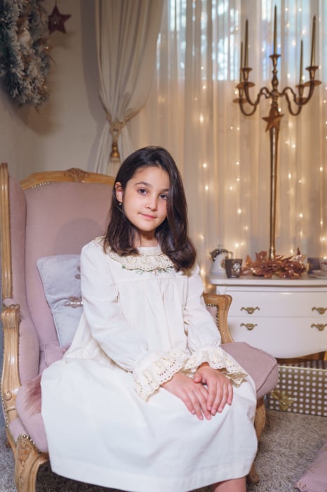 Rochie din panza de bumbac, cu broderie MUSETEL [1]