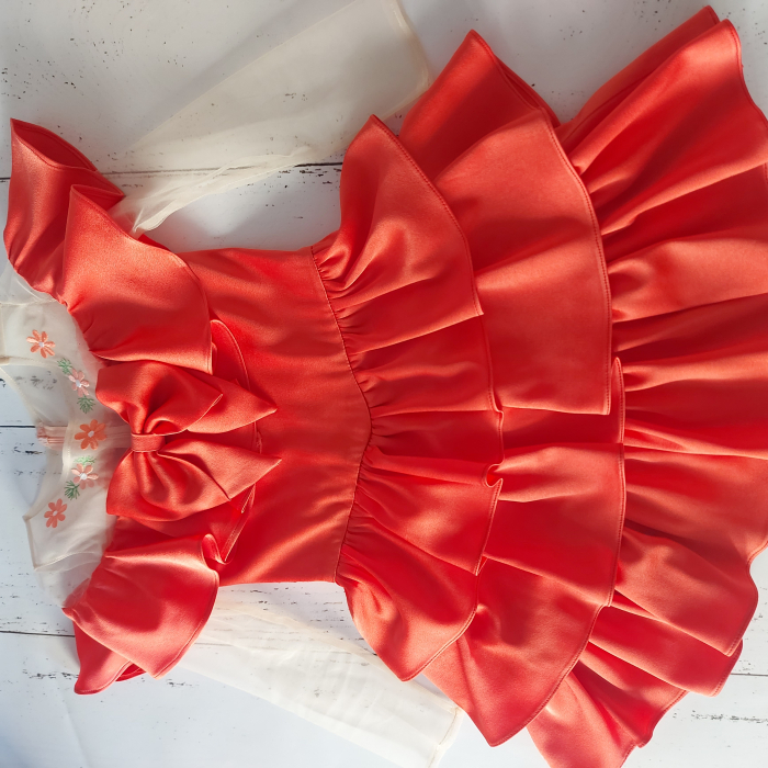 Rochie din panza de bumbac, cu broderie MUSETEL [2]