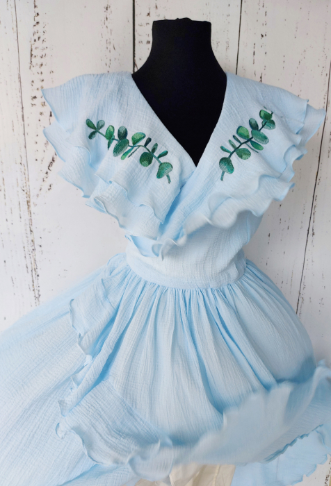 Rochie din voal natural - Eucalypt Dream - Blue Sky [3]