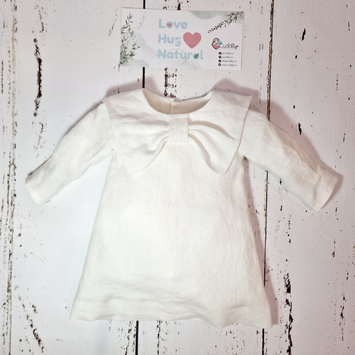 Rochie fete din in pur moale 100% - Sweet Bow [5]