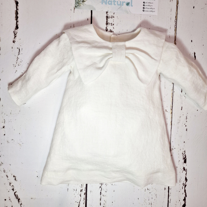 Rochie fete din in pur moale 100% - Sweet Bow [2]