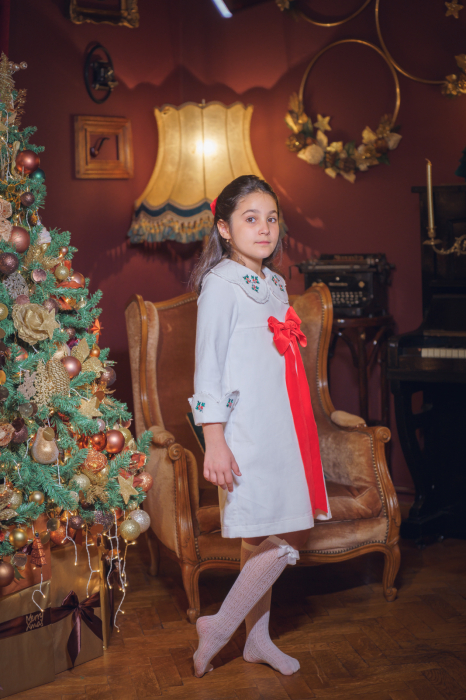 Rochie din catifea, cu guleras detasabil- Celine [3]