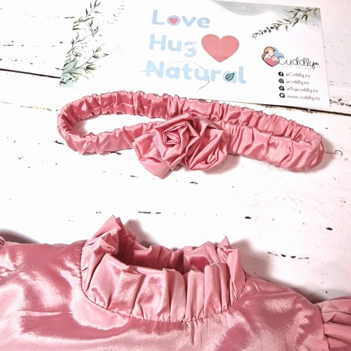 Rochita din matase naturala Pink Rose [5]