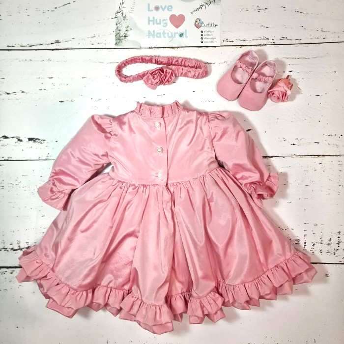 Rochita din matase naturala Pink Rose [3]