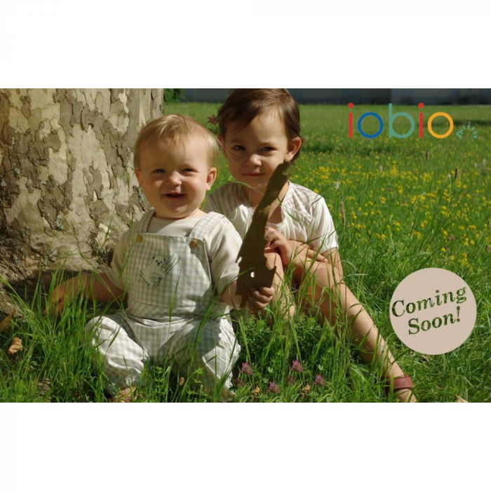 Salopeta de vara/baby romper din bumbac organic- Iobio Popolini - Farmer Sand Blue [4]