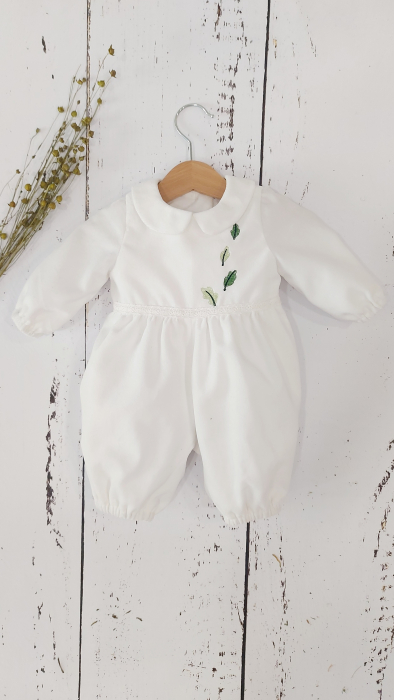 Salopeta bebe din catifea Leaves [8]