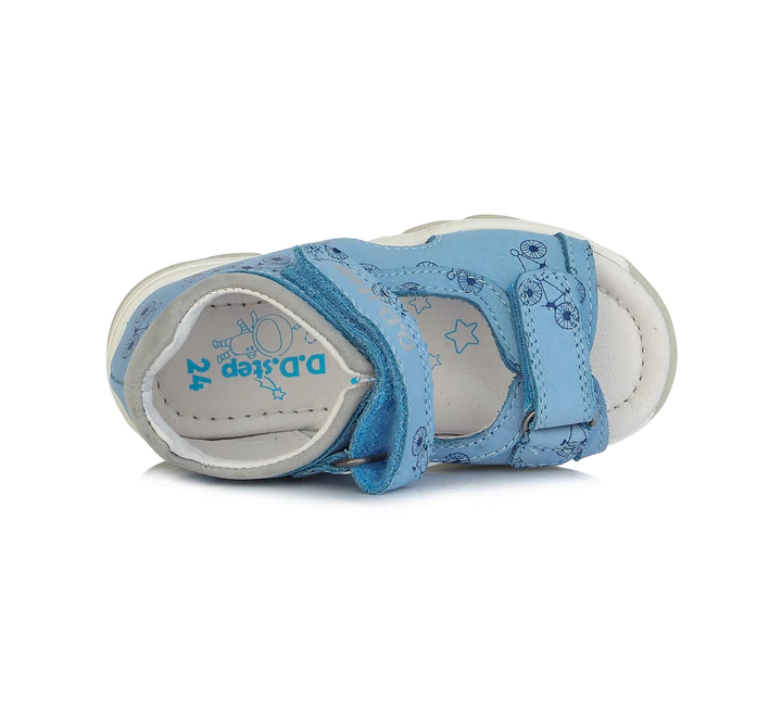 Sandale piele baieti, bleu, flexibile, cu velcro- D.D.Step [4]